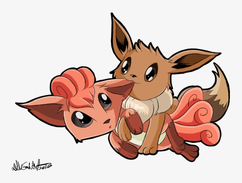 Pokemon Eevee And Vulpix - Pokemon Eevee X Vulpix, transparent png #174707