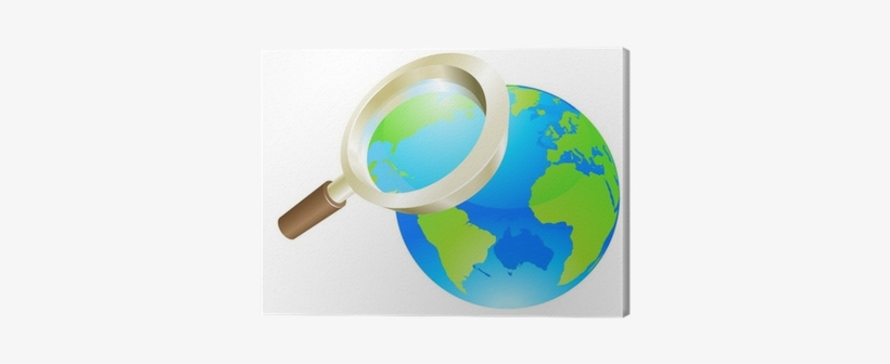 Magnifying Glass World Earth Globe Concept Canvas Print - World Map, transparent png #175190