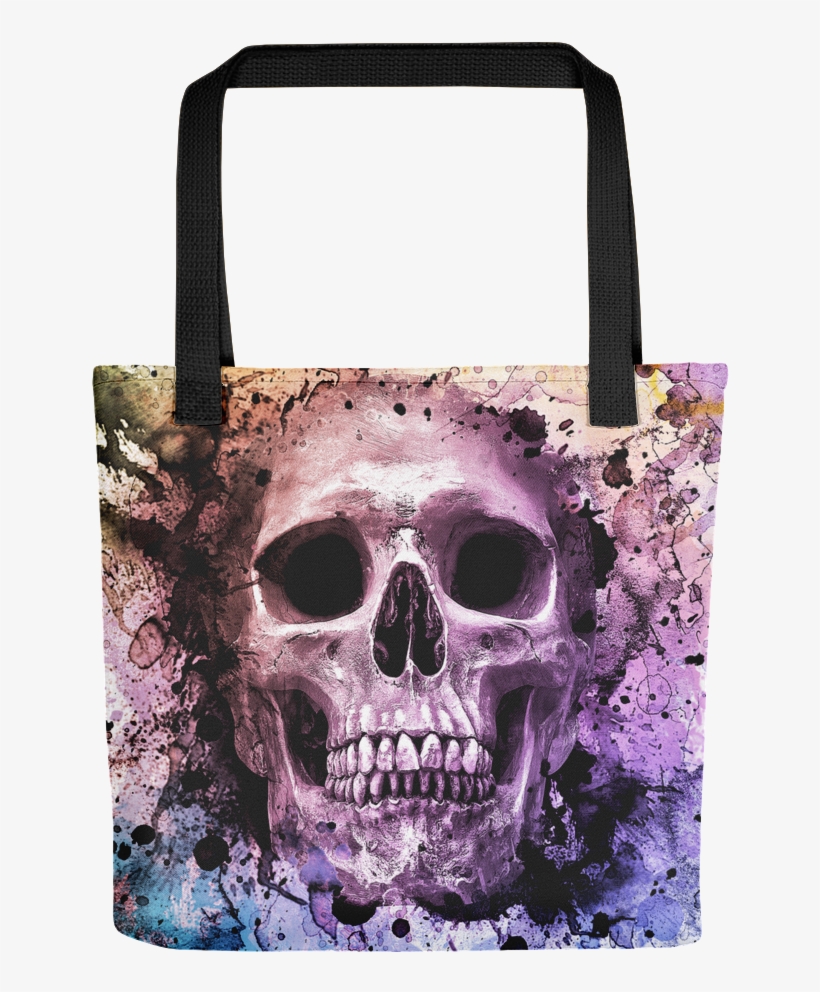 Watercolor Skull Tote Bag, transparent png #175661