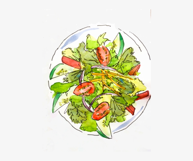 Traveller's Salad Sketch By Alison Garwood-jones - Caesar Salad, transparent png #175738