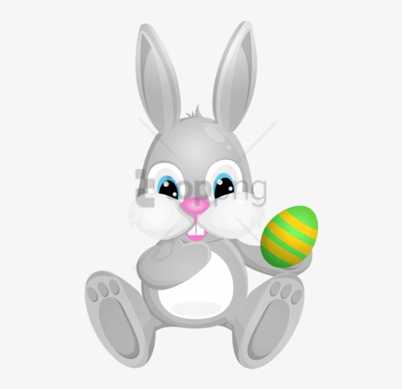 Easter Grey Bunny Png Clip Art Image - Easter Rabbit Png Clipart, transparent png #175812