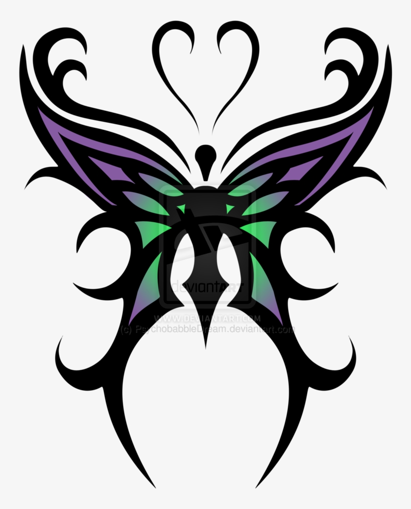 Stunning Tribal Butterfly Tattoo Design - Cool Butterflies To Draw, transparent png #175955