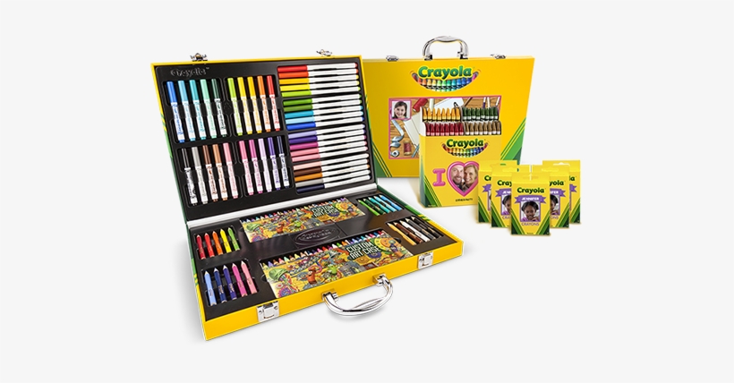 Crayola My Way Art Case, 64 Count Crayons, And 8 Count - Crayola Metal Box, transparent png #176215