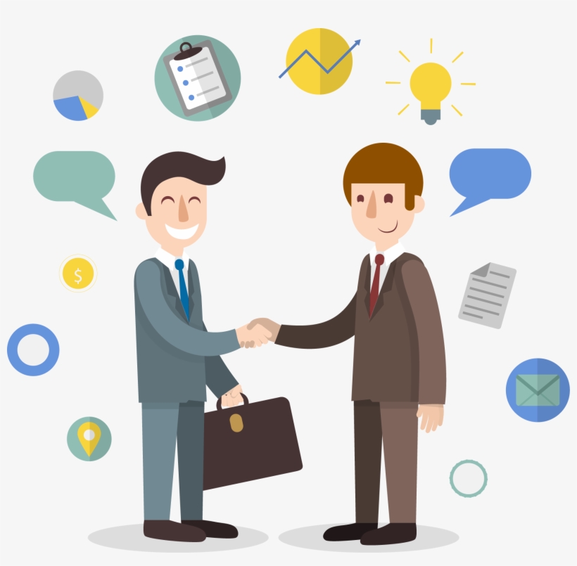 Business Shaking Hands Cartoon, transparent png #176274