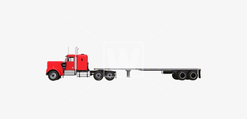 Flat Trailer Semi Truck Png - Truck And Trailer Png, transparent png #176579