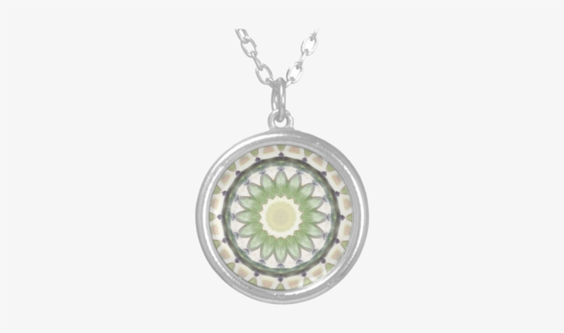 Pastels In Watercolor Mandala Pattern Silver Plated - Small Silver Plated Charm Necklaces, transparent png #176638