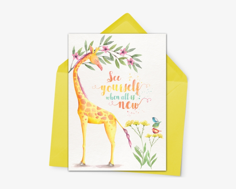 An Adorable Watercolor Giraffe With The Lyrics From - 2017 Dated Planner: 2 Page Monthly Spread-weekly Day, transparent png #176731
