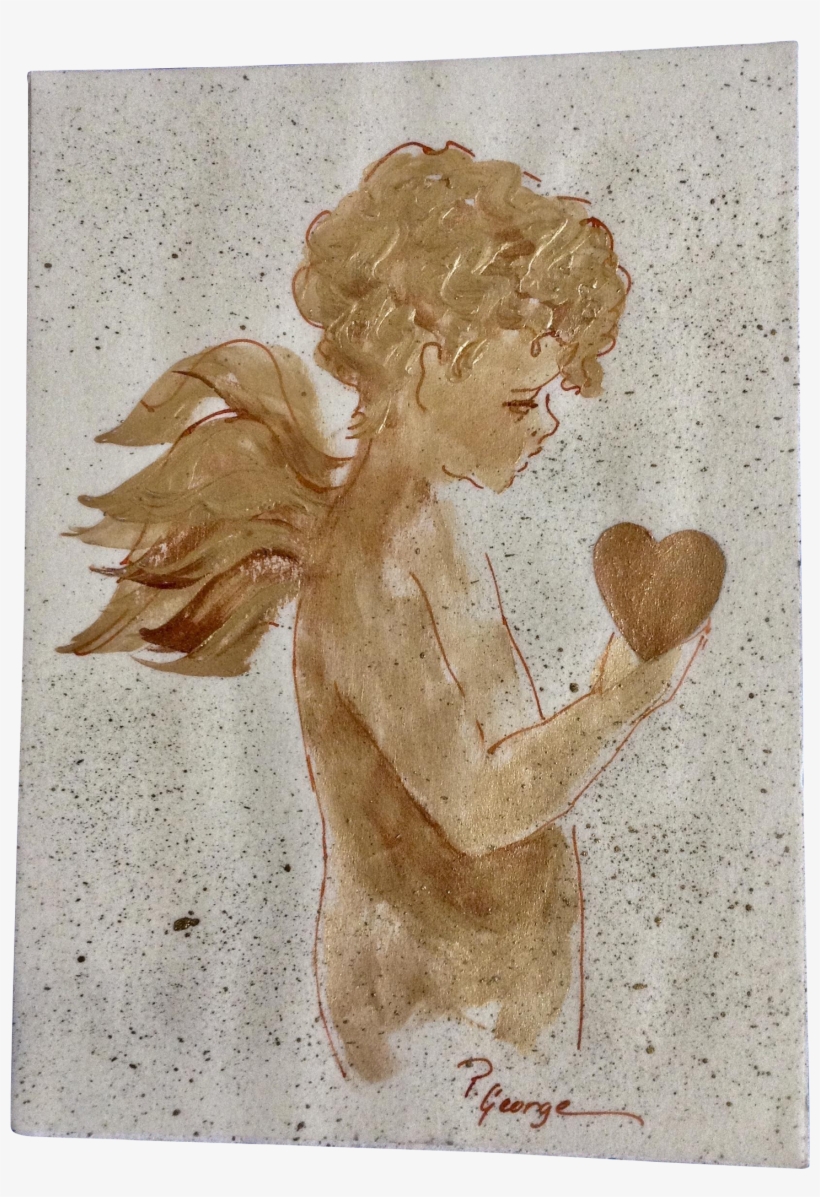 Priscilla George, Golden Cupid - Mixed Media, transparent png #176754