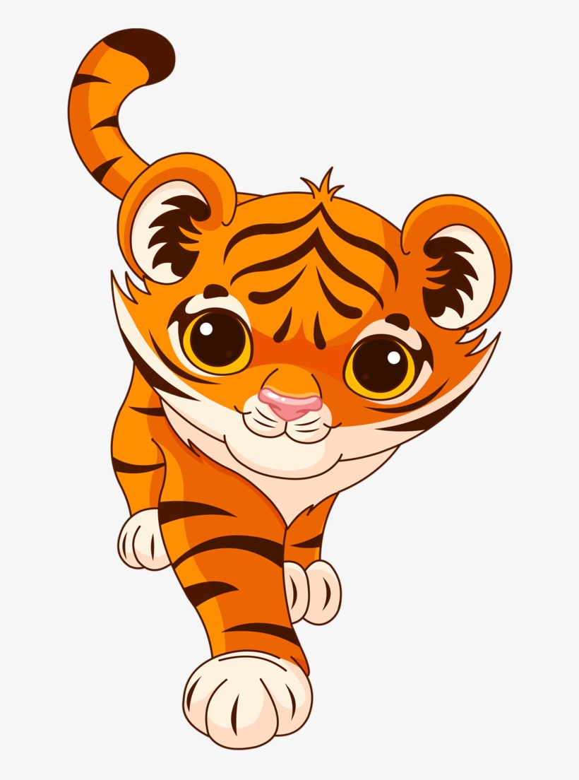 Clipart Of A Monkey Lion And Tiger At A Zoo Entrance - Tiger Cartoon No Background, transparent png #177008