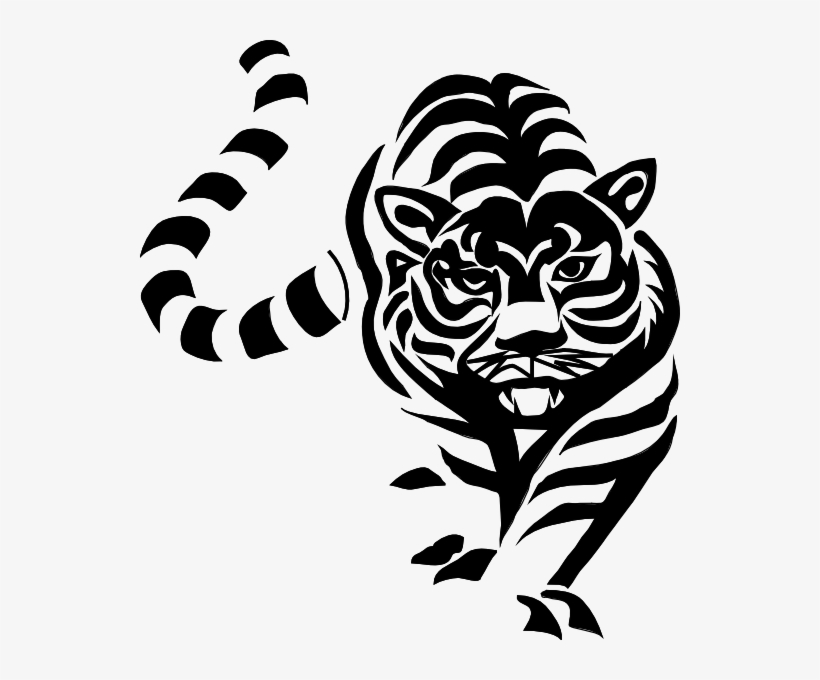 Small - Tiger Png Black And White, transparent png #177250