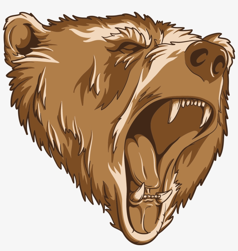 Roaring Bear Png - Bear Head Png, transparent png #177279