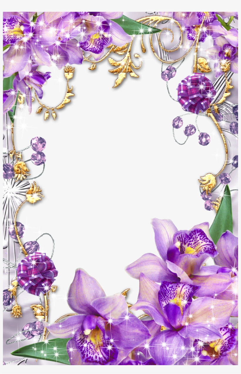 Purple Flower Borders And Frames - Borders And Frames Flowers, transparent png #177488