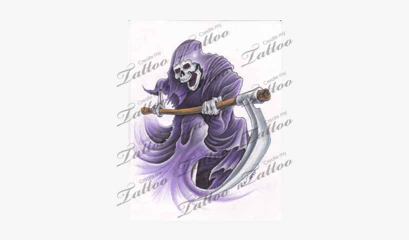 Marketplace Tattoo Grim Reaper - Tattoo, transparent png #177585