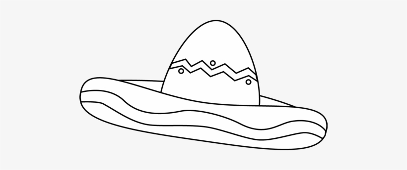 Black And White Sombrero Clip Art - Sombrero Black And White, transparent png #177807