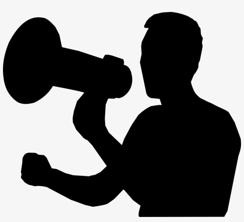 Silhouette , Man, Megaphone - Yelling Silhouette Png, transparent png #178759