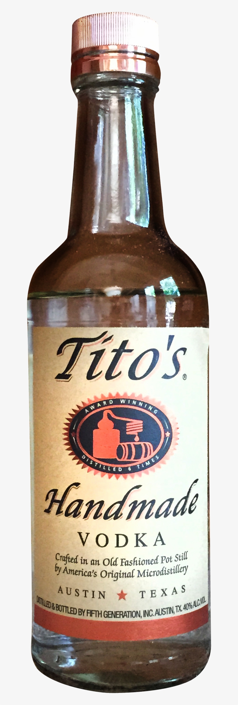 Vodka Bottle Png Image - Tito's Handmade Vodka - 1 L Bottle, transparent png #178941
