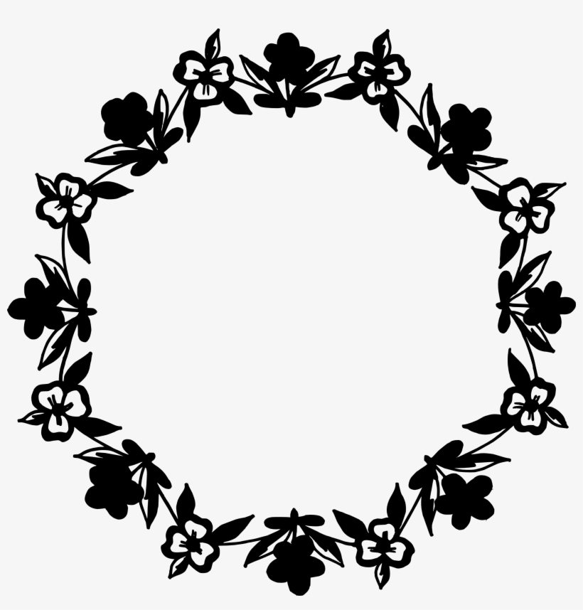 10 Circle Fl Frame Vector Png Transpa Svg Onlygfx Clip - Flower Circle Frame Black And White Png, transparent png #179529