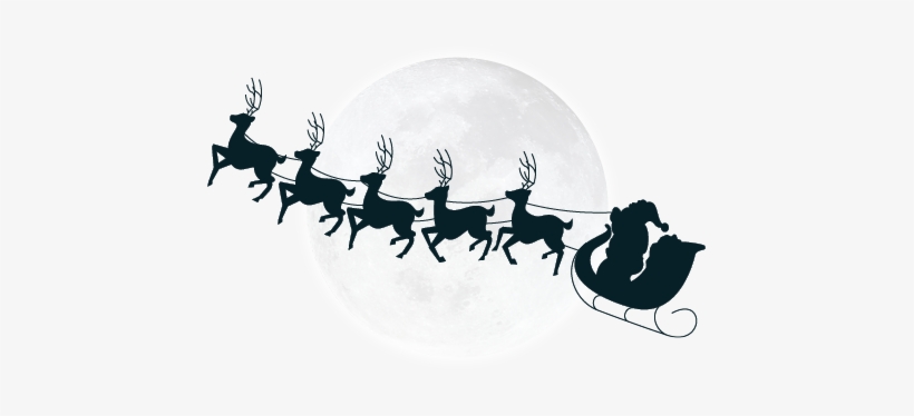 Sleigh Silhouette Png Santa Head Silhouette Letters - Moon And Santa Png, transparent png #1700025