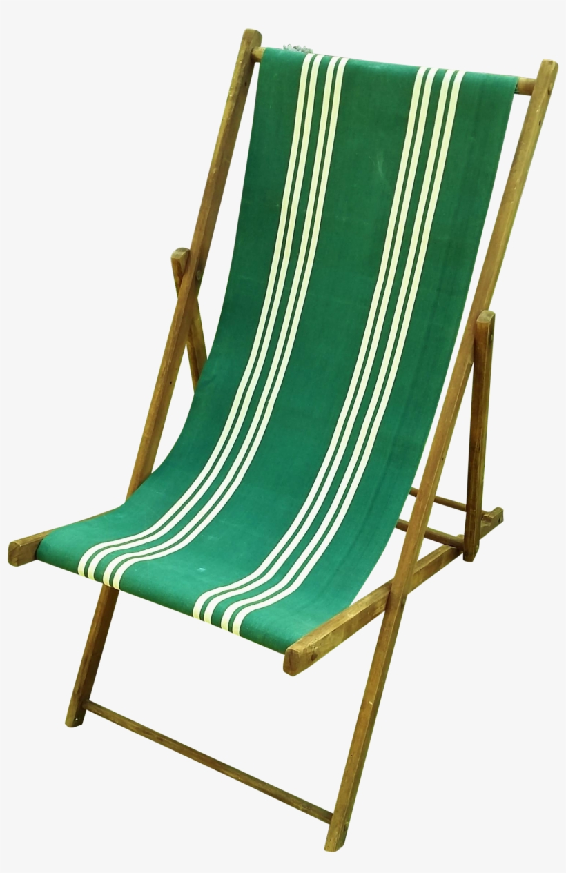 Banner Stock Vintage Wood Canvas Folding Beach Chair - Deckchair, transparent png #1700178