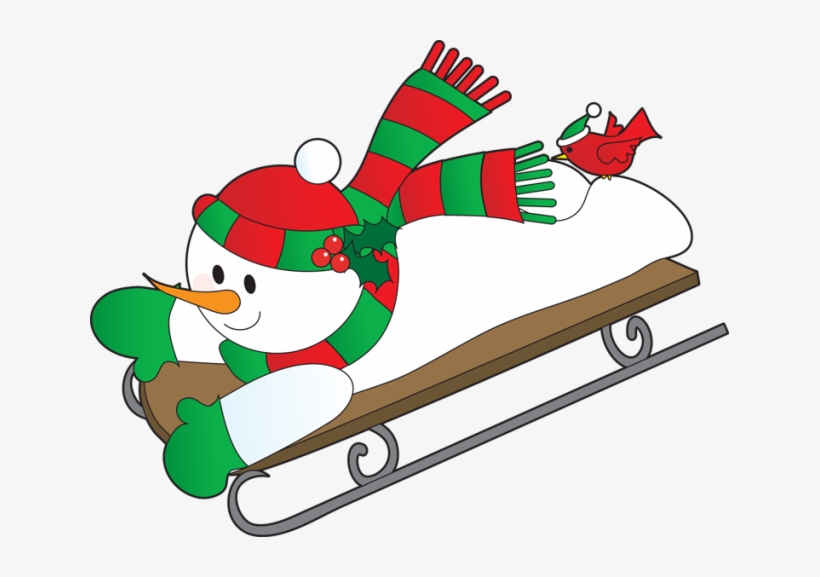 Reindeer Riding In Santa's Sleigh Clip Art - Sledding Clipart, transparent png #1700294