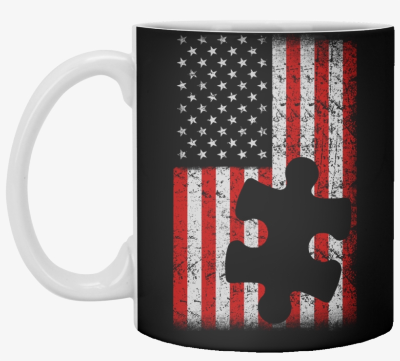 American Flag Puzzle Piece Coffee Mug - Educa 1000 Piece American Flag Puzzle With State Names, transparent png #1700547