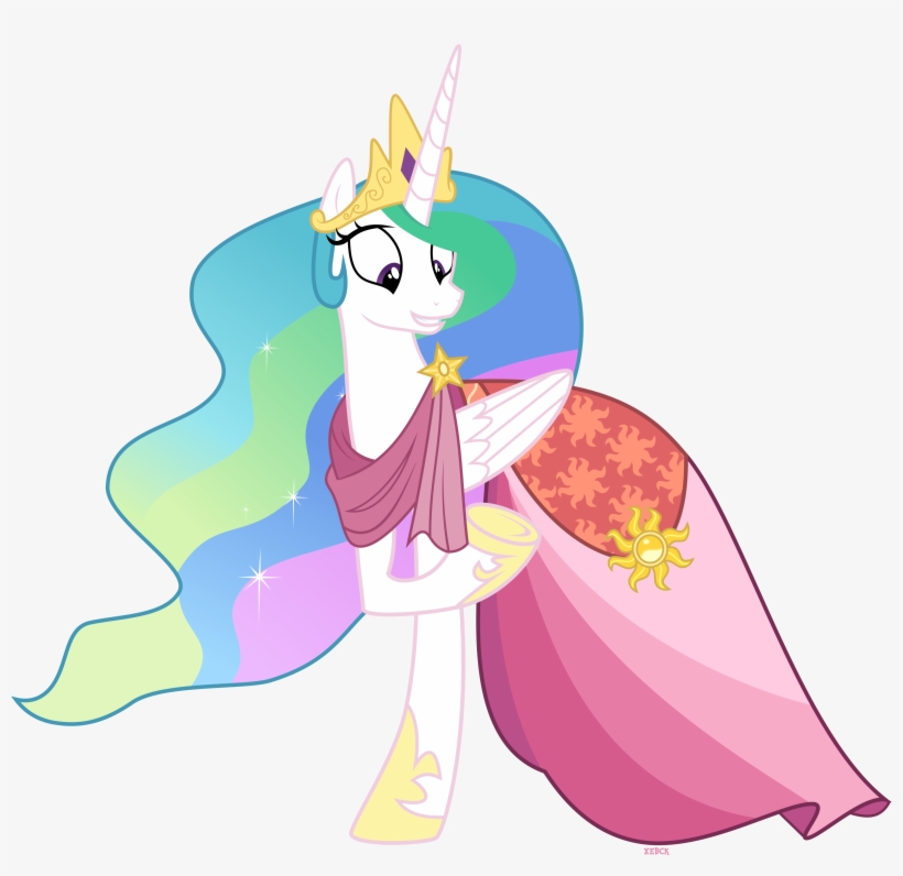 Princess Celestia In Gala Dress By Xebck-d8tl1kx - Mlp Make New Friends But Keep Discord Gala Dresses, transparent png #1700676