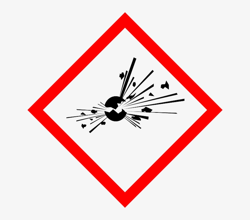 Explosive, Explosion, Warning, Attention, Ghs, Red - Ghs Explosive, transparent png #1700827