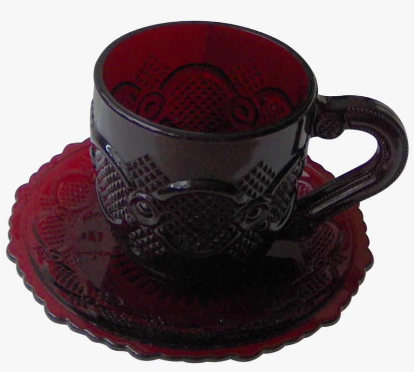 Avon Cape Cod Ruby Red Cup And Saucer Set - Coffee Cup, transparent png #1700830
