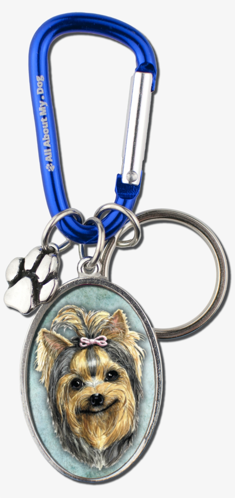 Yorkie Cameo Carabiner Keychain - Keychain, transparent png #1700952