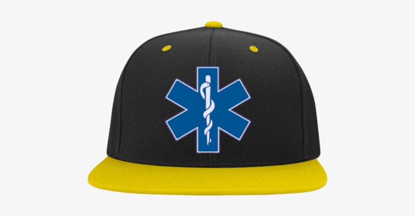 Star Of Life Blue Flat Bill High-profile Snapback Hat - Blue Star Of Life Mug, transparent png #1700969