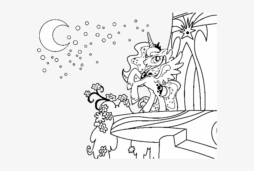 Princess Luna My Little Pony Coloring Page - Princess Cadence And Shining Armor Coloring Pages, transparent png #1701034