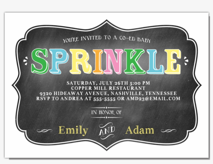 Couples Baby Sprinkle Invitation, transparent png #1701457