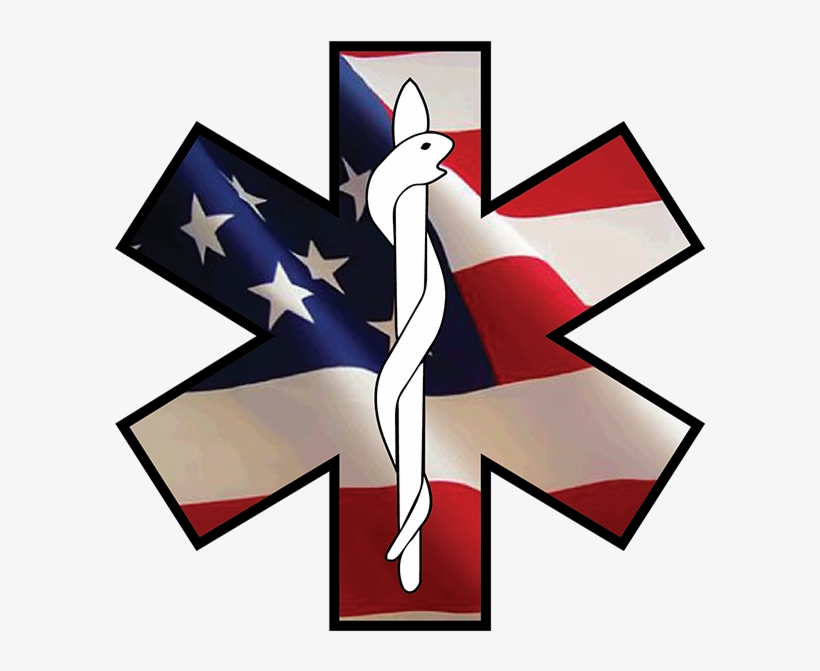 Star Of Life Emergency Ems Decal - Usa 4x6ft Poly Usa Flag Usa46, transparent png #1701771