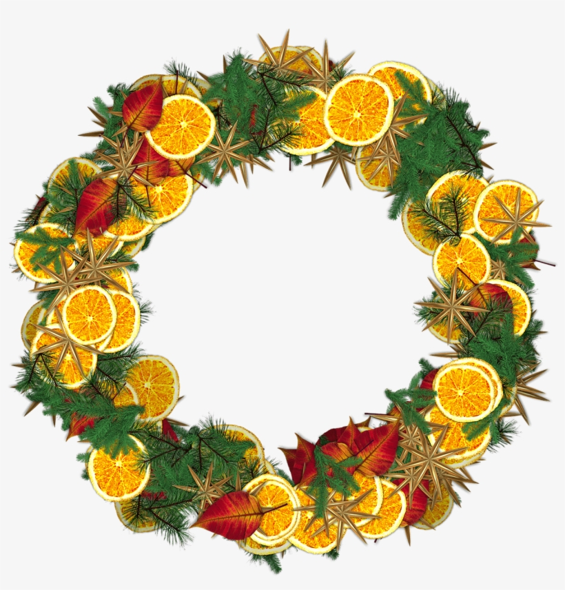 Christmas Crown Oranges Png - New Year Decorations Png, transparent png #1702423