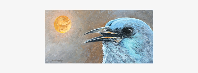 A Closeup Of A Pinyon Jay Head Is Painted In Soft Complements - Painting, transparent png #1702492