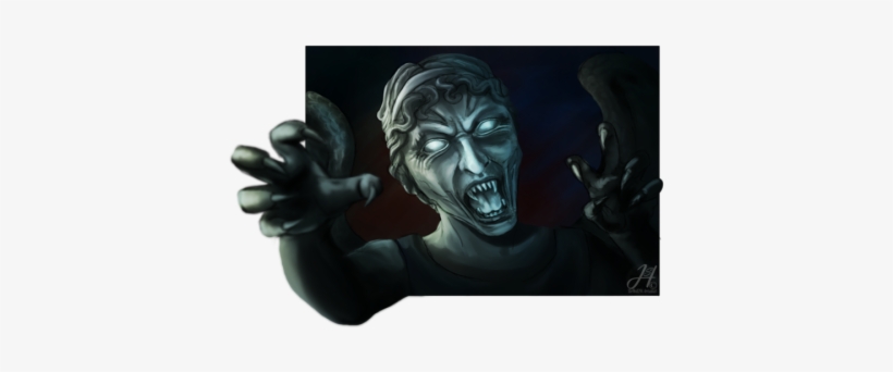 Shewolf294 Did This Bit Of Weeping Angels Fan Art As - Weeping Angel Fan Art, transparent png #1702717