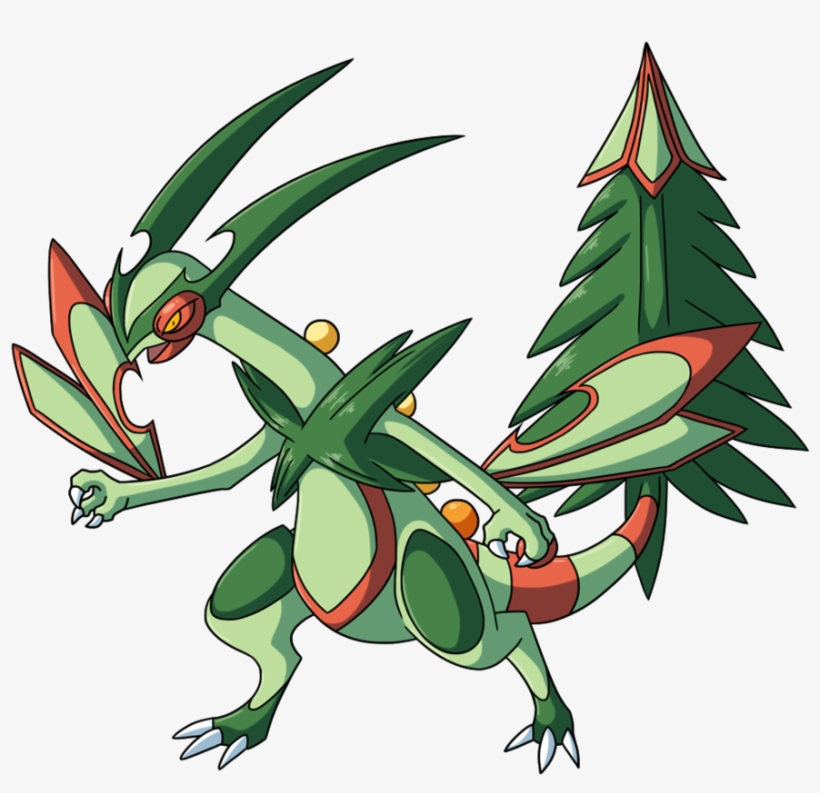 Pokémon Red And Blue Vertebrate Leaf Flower Fictional - Pokemon Fusion Sceptile And Flygon, transparent png #1703616