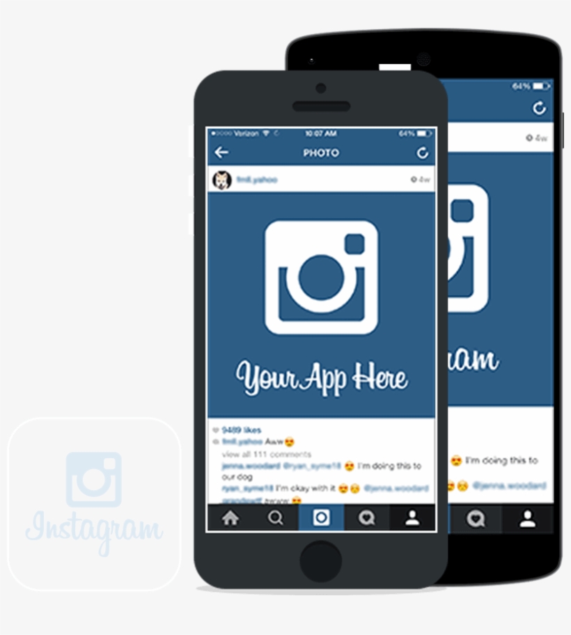 Development Cost For Making App Like Instagram - Iphone Instagram Mockup Png, transparent png #1704327