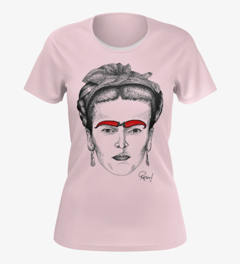 'frida Kahlo With Chilli Eyebrows' Tshirt - Illustration, transparent png #1704502