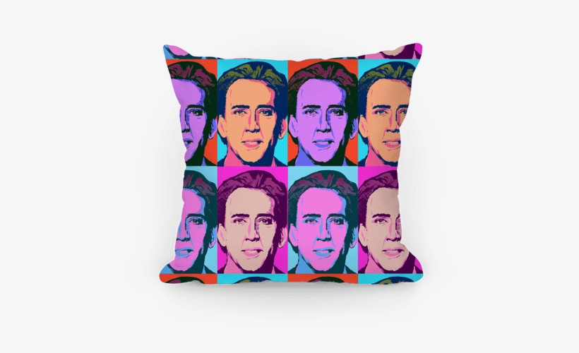Nicholas Cage Pop Art Parody Pillow - Nicolas Cage Pop Art, transparent png #1704892