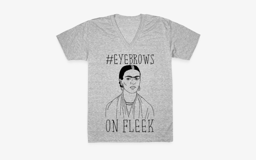 Frida On Fleek V-neck Tee Shirt - T-shirt, transparent png #1705134