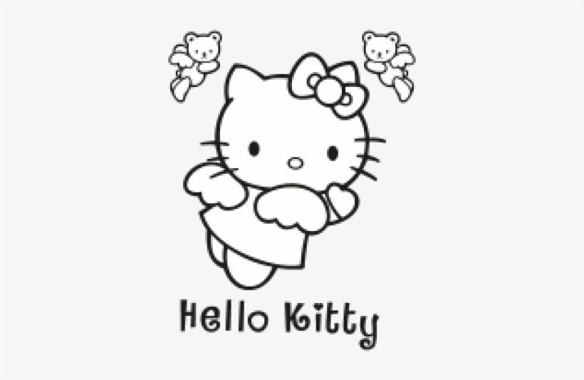 Hello Kitty Black Logo Vector - Logo Hello Kitty Vector, transparent png #1705333