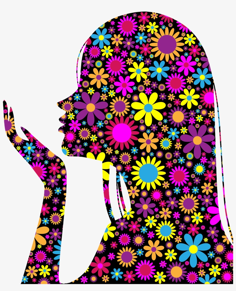 This Free Icons Png Design Of Floral Girl Blowing Into, transparent png #1705357