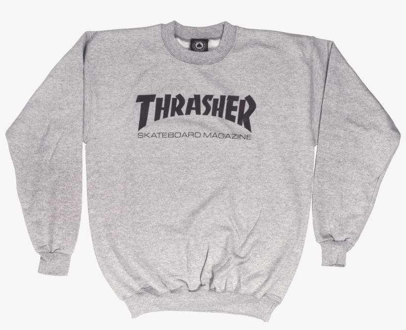 Thrasher Skate Mag Crew Sweatshirt - Grey Long Sleeve Thrasher Shirt, transparent png #1705533