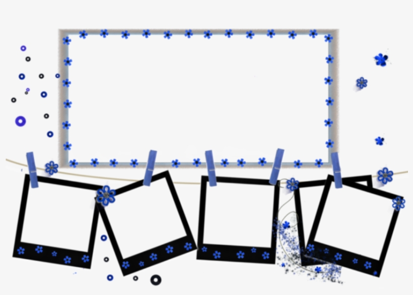 Frame Polaroid Photo Frames Borders Hanging Stars Blue - Picture Frame, transparent png #1705744