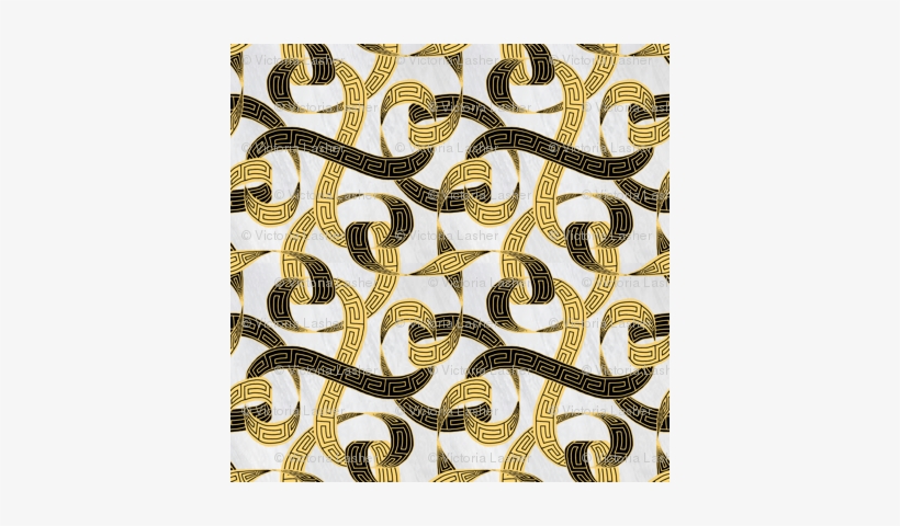 Greek Key Ribbon Black And Gold On Marble - Eastern Brown Snake, transparent png #1706023