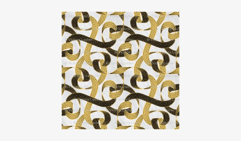 Greek Key Ribbon Black And Gold On Marble - Eastern Brown Snake, transparent png #1706023