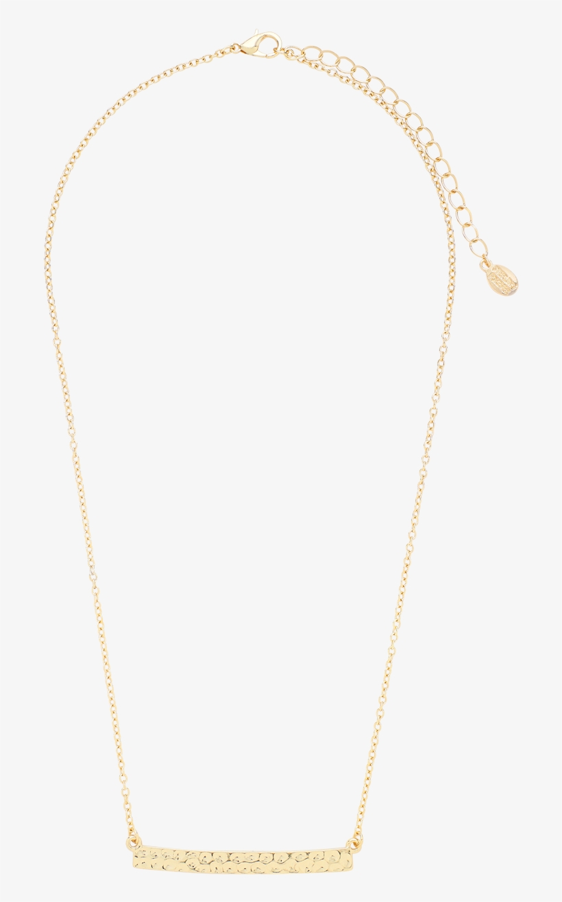Delicate Textured Gold Bar Necklace - Necklace, transparent png #1706715