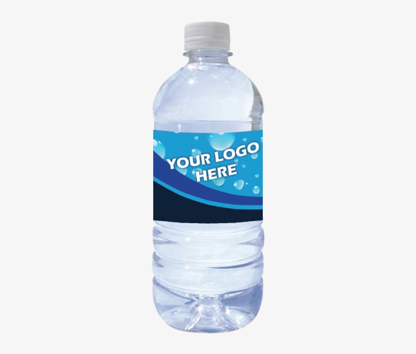 20oz Water Bottle With Blue Water Bubble Label Saying - Bottled Water, transparent png #1706870