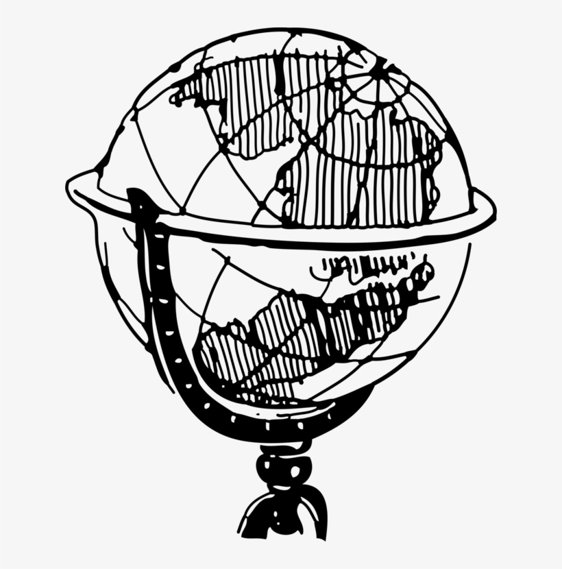 World Map History Black And White Drawing - World History Clip Art Black And White, transparent png #1706919